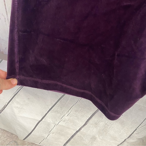 Calvin Klein Size 3X Plus Pants Purple Velvet Sweatpants Elastic Ties 32" Inseam - Picture 2 of 9